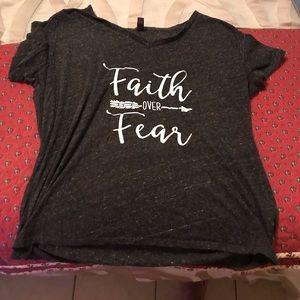 Women’s faith over fear XXL shirt